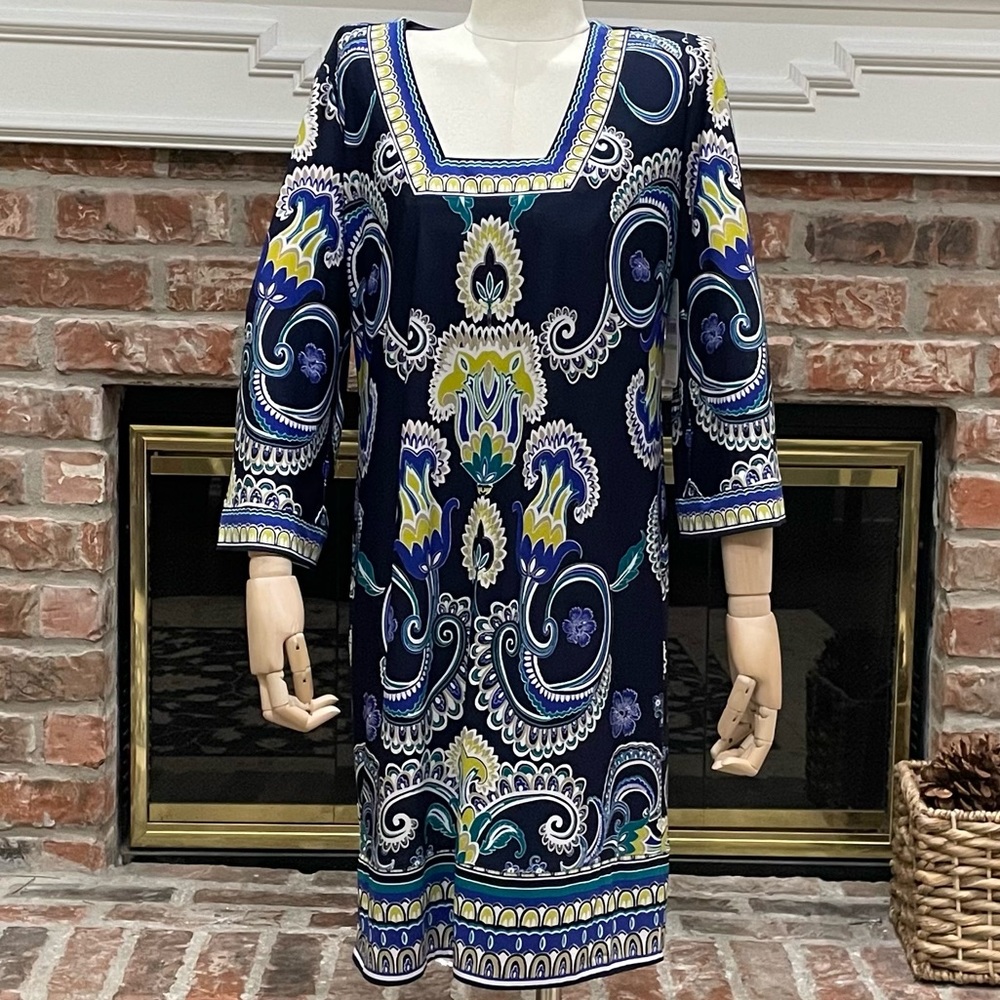 Laundry by Shelli Segal Y2K paisley/floral print knee length dress / 4 / EUC - Picture 4 of 16